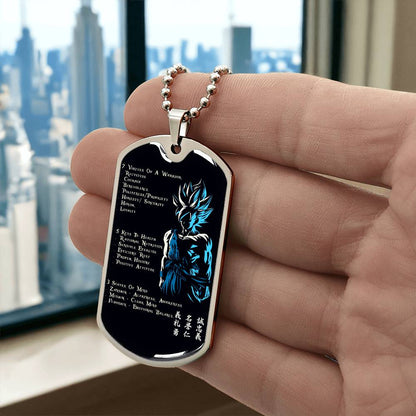Dragon Ball - 7 5 3 CODE - Goku - Supper Saiyan Blue - Black Dog Tag - Dragon Ball Dog Tag - Military Ball Chain - Luxury Dog Tag
