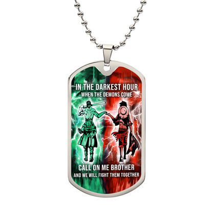 One Piece - Call On me Brother - Monkey D. Luffy - Roronoa Zoro - Military Ball Chain - Luxury Dog Tag