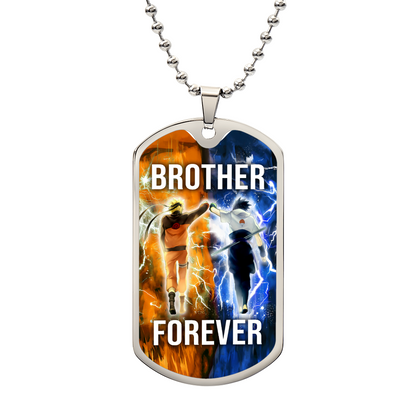 Naruto - Brother Forever - Uzumaki Naruto  - Uchiha Sasuke  - Military Ball Chain - Luxury Dog Tag