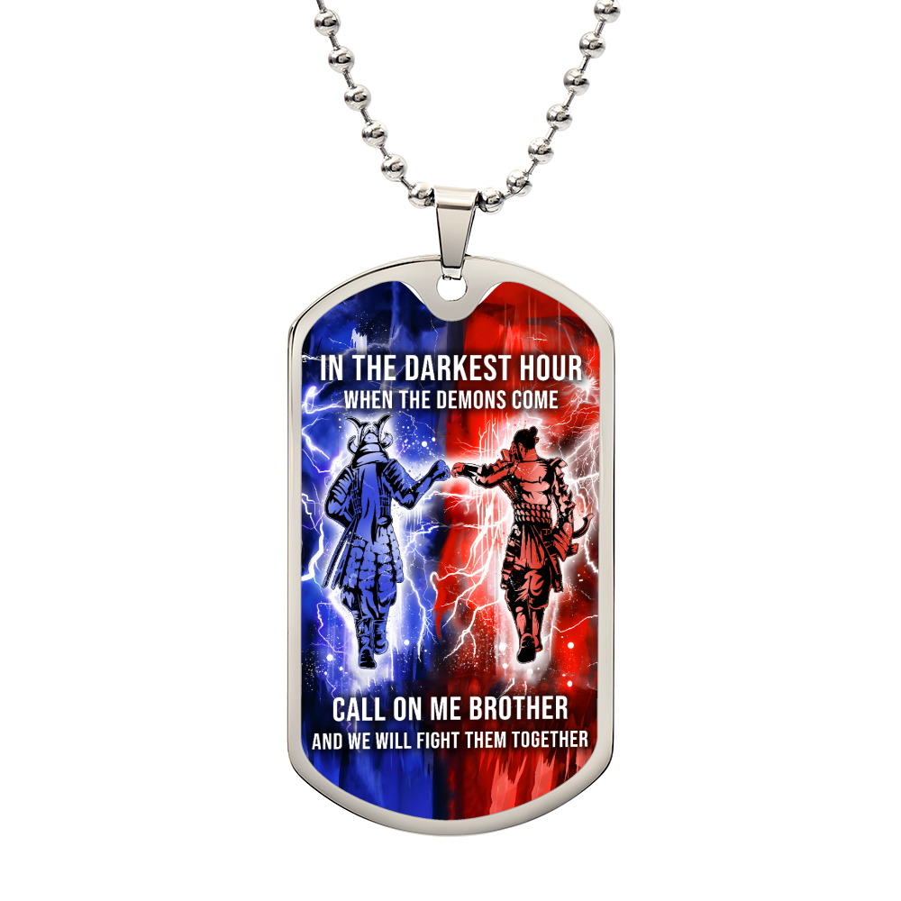 Samurai - Call On me Brother - Bushido - Katana - Ronin - Miyamoto Musashi - Military Ball Chain - Luxury Dog Tag