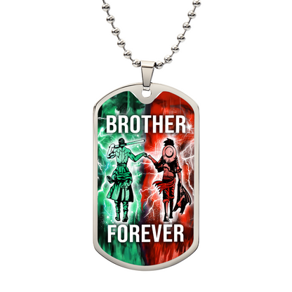 One Piece - Brother Forever - Monkey D. Luffy - Roronoa Zoro - Military Ball Chain - Luxury Dog Tag