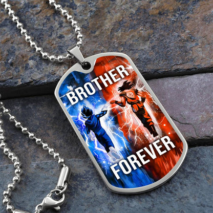 Dragon Ball - Brother Forever - Goku - Vegeta - Military Ball Chain - Luxury Dog Tag