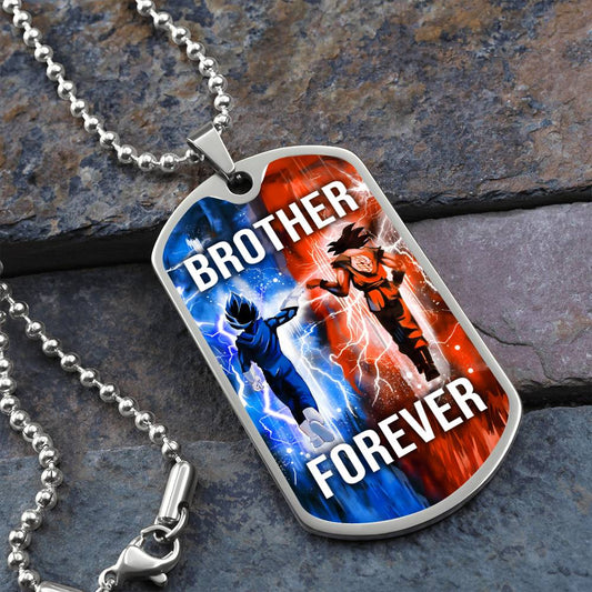 Dragon Ball - Brother Forever - Goku - Vegeta - Military Ball Chain - Luxury Dog Tag