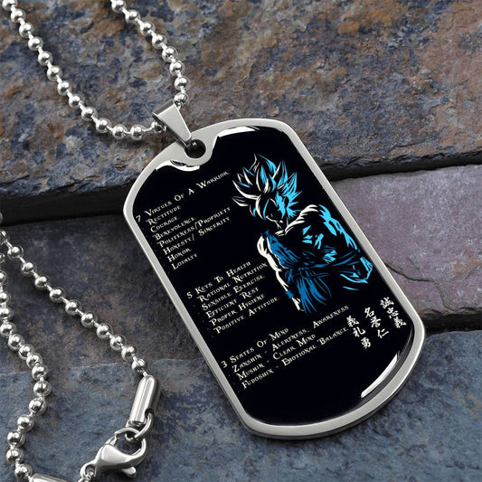 Dragon Ball - 7 5 3 CODE - Goku - Supper Saiyan Blue - Black Dog Tag - Dragon Ball Dog Tag - Military Ball Chain - Luxury Dog Tag