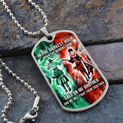 One Piece - Call On me Brother - Monkey D. Luffy - Roronoa Zoro - Military Ball Chain - Luxury Dog Tag