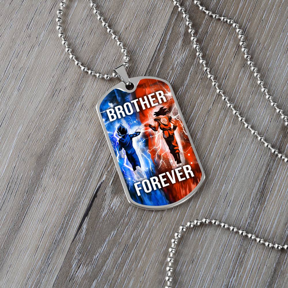 Dragon Ball - Brother Forever - Goku - Vegeta - Military Ball Chain - Luxury Dog Tag