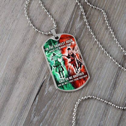 One Piece - Call On me Brother - Monkey D. Luffy - Roronoa Zoro - Military Ball Chain - Luxury Dog Tag