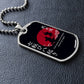 Samurai - Fall Down Seven Times Stand Up Eight - Bushido - Katana - Ronin - Black Dog Tag - Samurai Dog Tag - Military Ball Chain - Luxury Dog Tag
