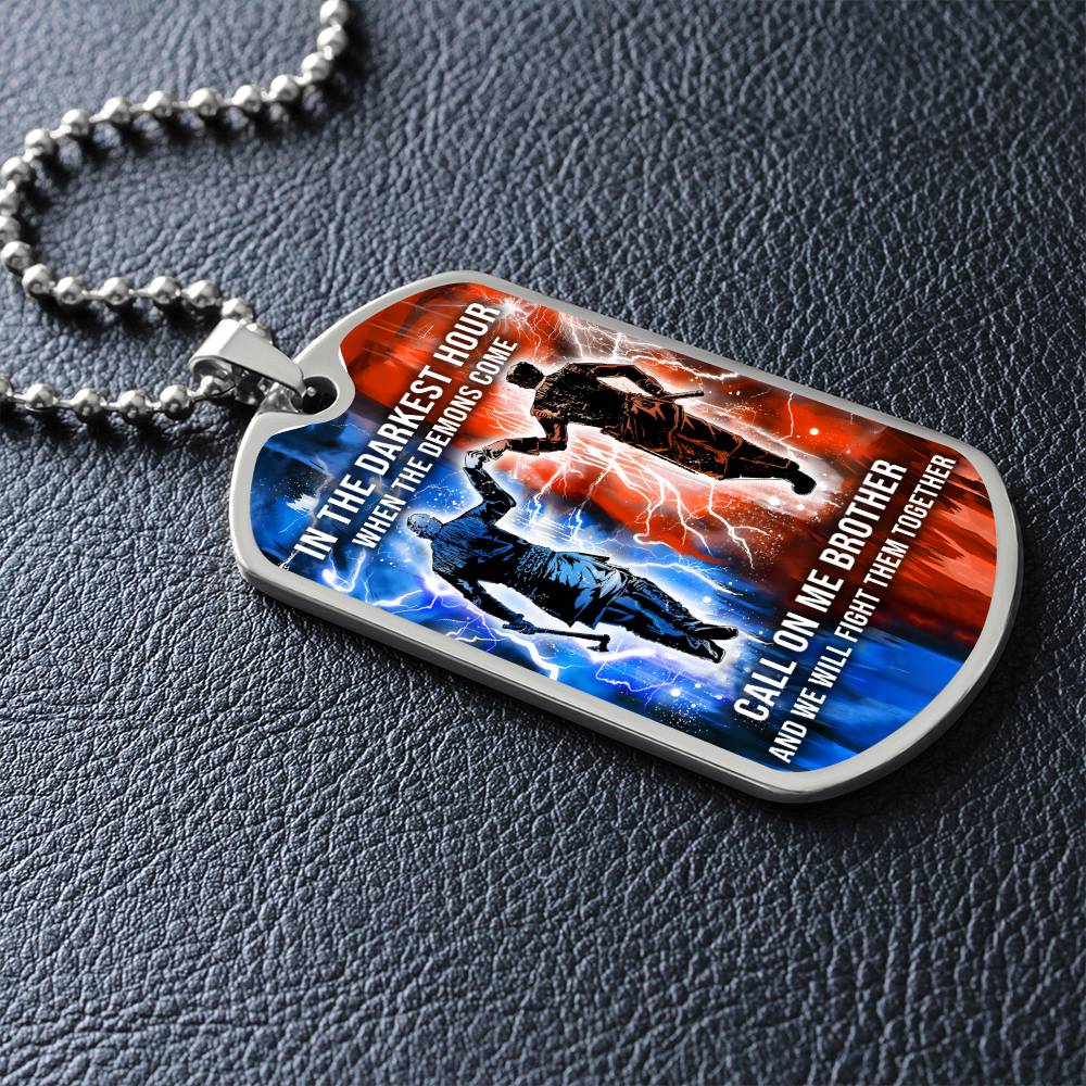 Viking - Call On me Brother - Ragnar Lothbrok - Floki - Military Ball Chain - Luxury Dog Tag