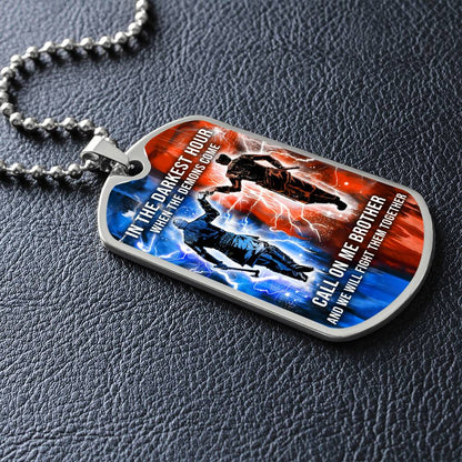 Viking - Call On me Brother - Ragnar Lothbrok - Floki - Military Ball Chain - Luxury Dog Tag