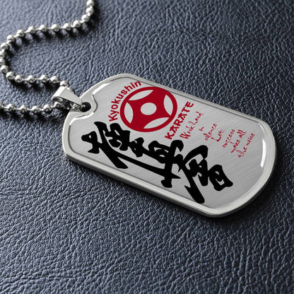 Karate - Work Hard In Silence Let Success Make All The Noise - Kyokushin Karate - Karate Dog Tag - Military Ball Chain - Luxury Dog Tag