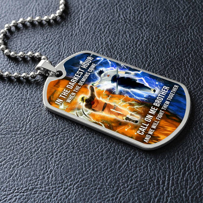 Naruto - Call On me Brother - Uzumaki Naruto  - Uchiha Sasuke  - Military Ball Chain - Luxury Dog Tag