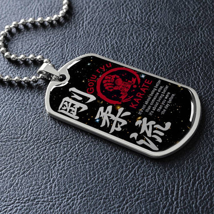 Karate - It's About Being Better Than You Were The Day Before - Goju Ryu Karate - Galaxy - Black Dog Tag - Karate Dog Tag - Military Ball Chain - Luxury Dog Tag