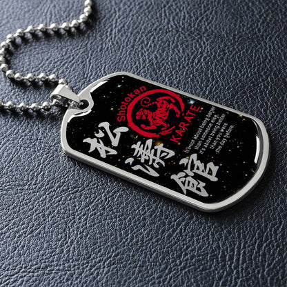 Karate - It's About Being Better Than You Were The Day Before - Shotokan Karate - Galaxy - Black Dog Tag - Karate Dog Tag - Military Ball Chain - Luxury Dog Tag