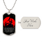 Samurai - IF - Show No Mercy - Bushido - Katana - Ronin - Galaxy - Black Dog Tag - Samurai Dog Tag - Military Ball Chain - Luxury Dog Tag