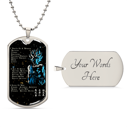 Dragon Ball - 7 5 3 CODE - Goku - Supper Saiyan Blue - Galaxy - Black Dog Tag - Dragon Ball Dog Tag - Military Ball Chain - Luxury Dog Tag