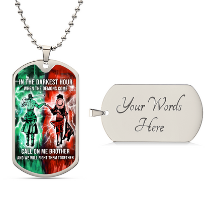 One Piece - Call On me Brother - Monkey D. Luffy - Roronoa Zoro - Military Ball Chain - Luxury Dog Tag