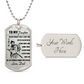 Samurai - Dad To Daughter - Never Forget That I Love You - Bushido - Katana - Ronin - Miyamoto Musashi - Samurai Dog Tag - Military Ball Chain - Luxury Dog Tag