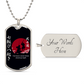 Samurai - Fall Down Seven Times Stand Up Eight - Bushido - Katana - Ronin - Black Dog Tag - Samurai Dog Tag - Military Ball Chain - Luxury Dog Tag