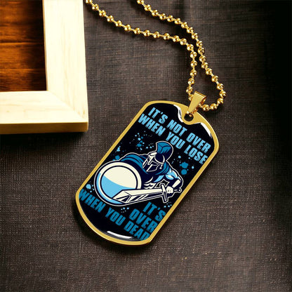 Warrior - It's not Over When You Lose - It's Over When You Dead - Sparta - Spartan - Black Dog Tag - Warrior Dog Tag - Military Ball Chain - Luxury Dog Tag