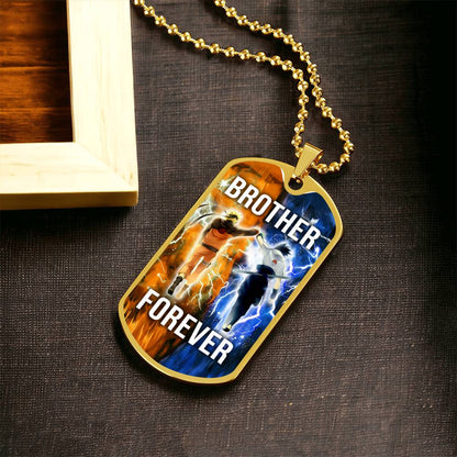 Naruto - Brother Forever - Uzumaki Naruto  - Uchiha Sasuke  - Military Ball Chain - Luxury Dog Tag