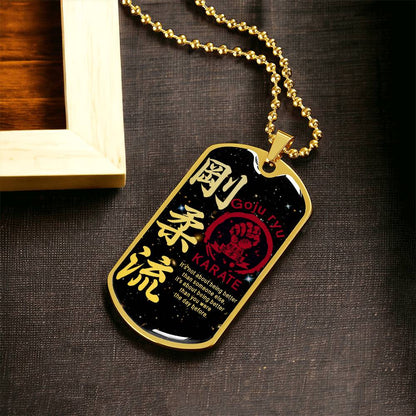 Karate - It's About Being Better Than You Were The Day Before - Goju Ryu Karate - Galaxy - Black Dog Tag - Karate Dog Tag - Military Ball Chain - Luxury Dog Tag
