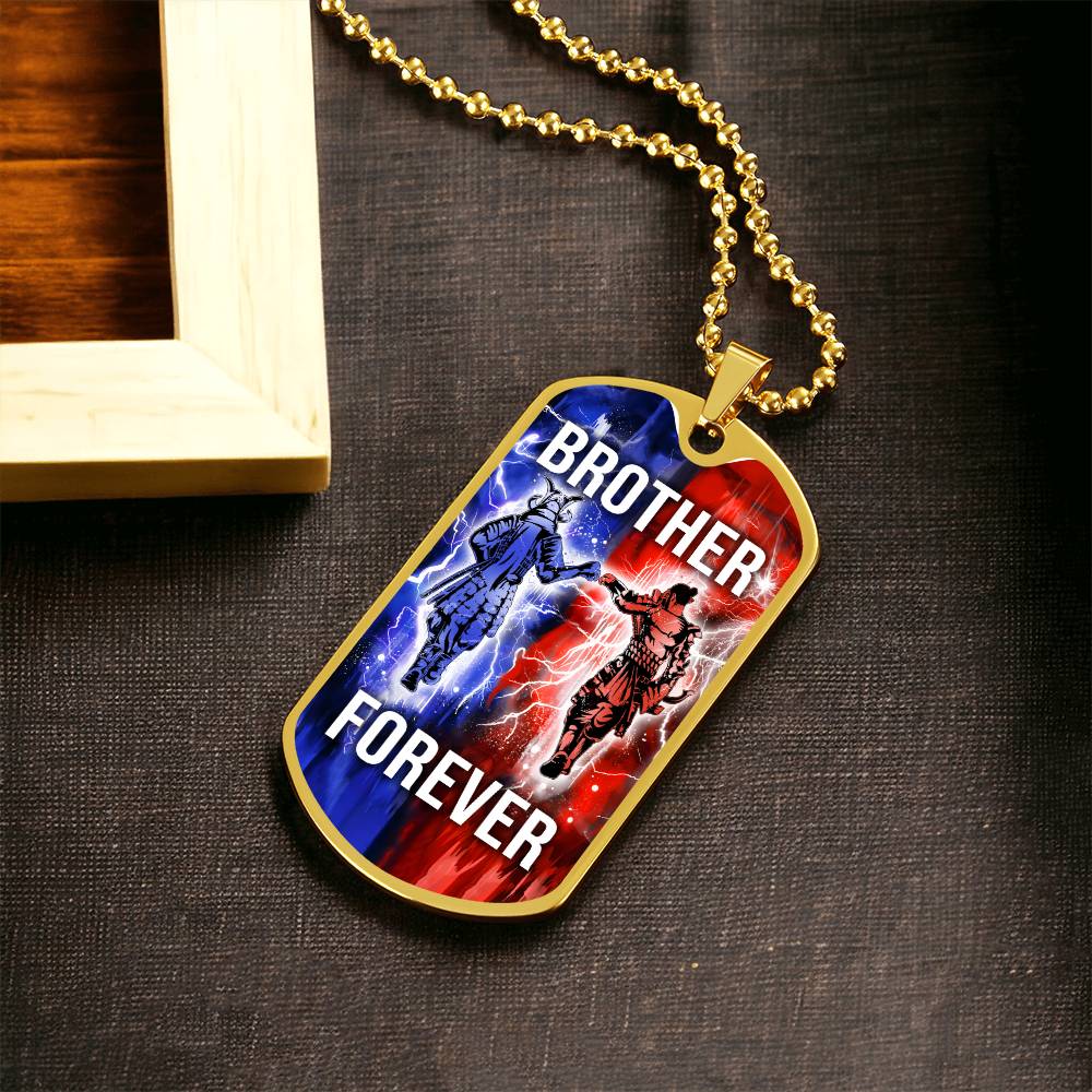 Samurai - Brother Forever - Bushido - Katana - Ronin - Miyamoto Musashi - Military Ball Chain - Luxury Dog Tag