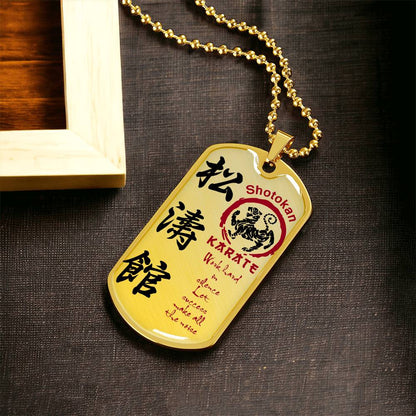 Karate - Work Hard In Silence Let Success Make All The Noise - Shotokan Karate - Karate Dog Tag - Military Ball Chain - Luxury Dog Tag