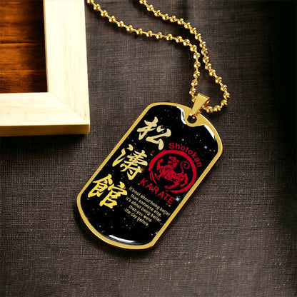 Karate - It's About Being Better Than You Were The Day Before - Shotokan Karate - Galaxy - Black Dog Tag - Karate Dog Tag - Military Ball Chain - Luxury Dog Tag