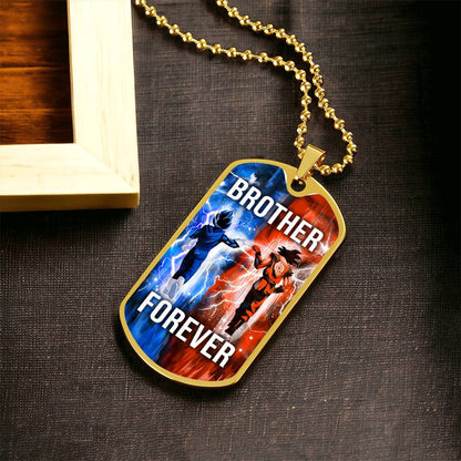 Dragon Ball - Brother Forever - Goku - Vegeta - Military Ball Chain - Luxury Dog Tag