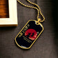 Samurai - Fall Down Seven Times Stand Up Eight - Bushido - Katana - Ronin - Black Dog Tag - Samurai Dog Tag - Military Ball Chain - Luxury Dog Tag