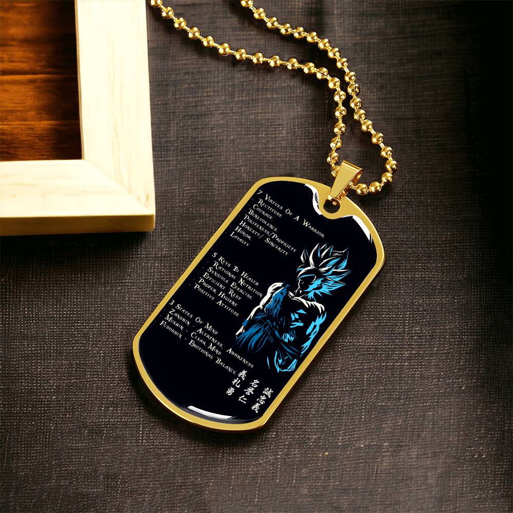 Dragon Ball - 7 5 3 CODE - Goku - Supper Saiyan Blue - Black Dog Tag - Dragon Ball Dog Tag - Military Ball Chain - Luxury Dog Tag
