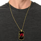 Samurai - Fall Down Seven Times Stand Up Eight - Bushido - Katana - Ronin - Galaxy - Black Dog Tag - Samurai Dog Tag - Military Ball Chain - Luxury Dog Tag