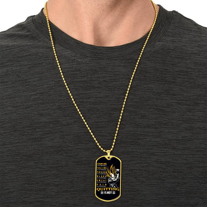 Dragon Ball - Quitting Is Not - Vegeta - Supper Saiyan - Black Dog Tag - Dragon Ball Dog Tag - Military Ball Chain - Luxury Dog Tag