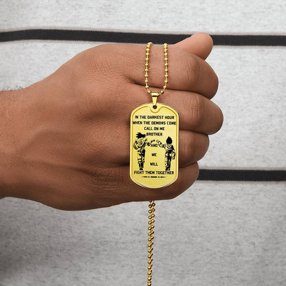 Dragon Ball - Call On Me Brother - Goku - Vegeta - Dragon Ball Dog Tag - Military Ball Chain - Luxury Dog Tag