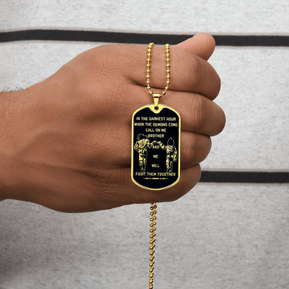 Dragon Ball - Call On Me Brother - Goku - Vegeta - Black Dog Tag - Dragon Ball Dog Tag - Military Ball Chain - Luxury Dog Tag