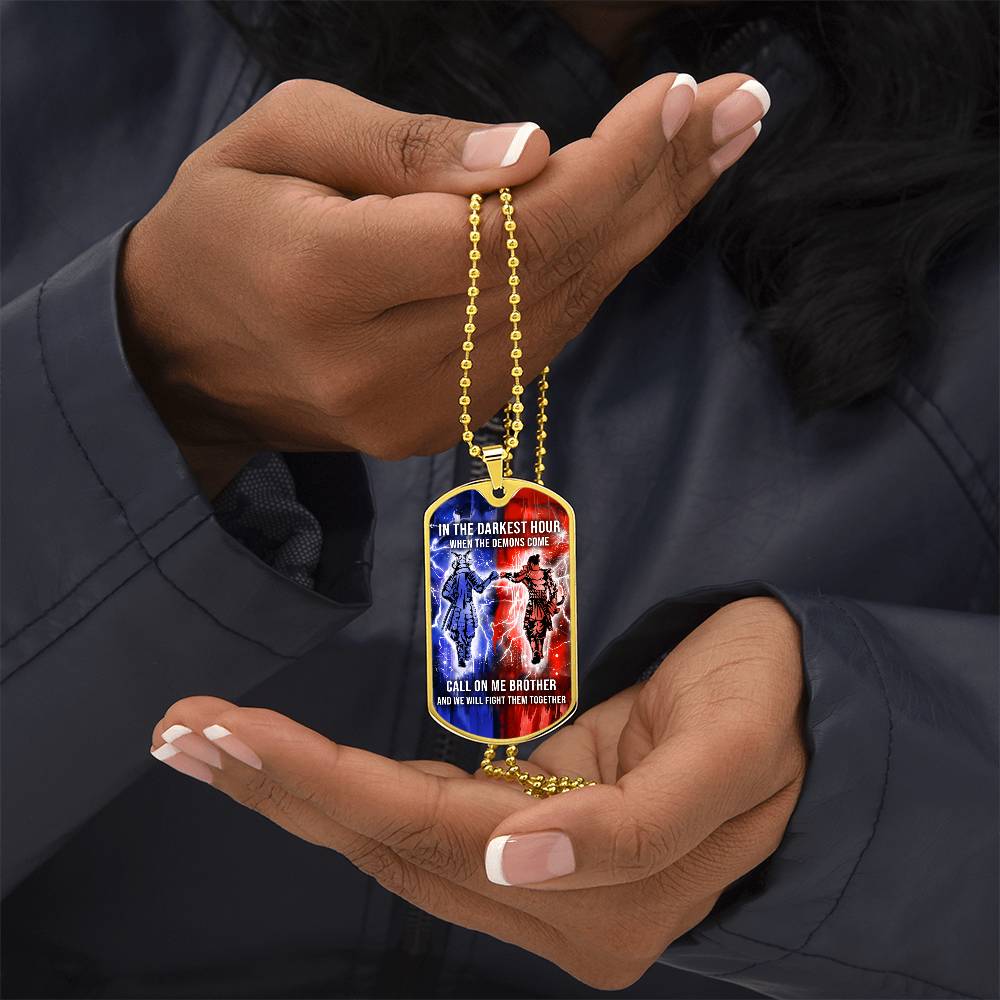 Samurai - Call On me Brother - Bushido - Katana - Ronin - Miyamoto Musashi - Military Ball Chain - Luxury Dog Tag