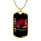 Samurai - Fall Down Seven Times Stand Up Eight - Bushido - Katana - Ronin - Galaxy - Black Dog Tag - Samurai Dog Tag - Military Ball Chain - Luxury Dog Tag
