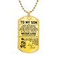 Dragon Ball - Dad To Son - Never Lose - Goku - Gohan - Goten - Dragon Ball Dog Tag - Military Ball Chain - Luxury Dog Tag
