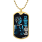 Dragon Ball - It's Not Over When You Lose - Goku - Supper Saiyan Blue - Black Dog Tag - Dragon Ball Dog Tag - Military Ball Chain - Luxury Dog Tag