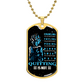 Dragon Ball - Quitting Is Not - Goku - Supper Saiyan Blue - Galaxy - Black Dog Tag - Dragon Ball Dog Tag - Military Ball Chain - Luxury Dog Tag
