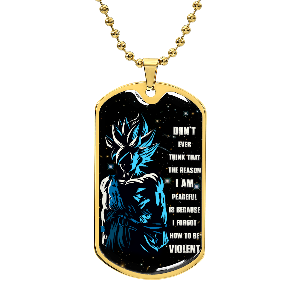 Dragon Ball - Don't Ever Think That The Reason - Goku - Galaxy - Black Dog Tag - Dragon Ball Dog Tag - Military Ball Chain - Luxury Dog Tag