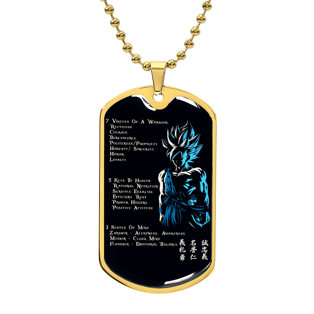 Dragon Ball - 7 5 3 CODE - Goku - Supper Saiyan Blue - Black Dog Tag - Dragon Ball Dog Tag - Military Ball Chain - Luxury Dog Tag