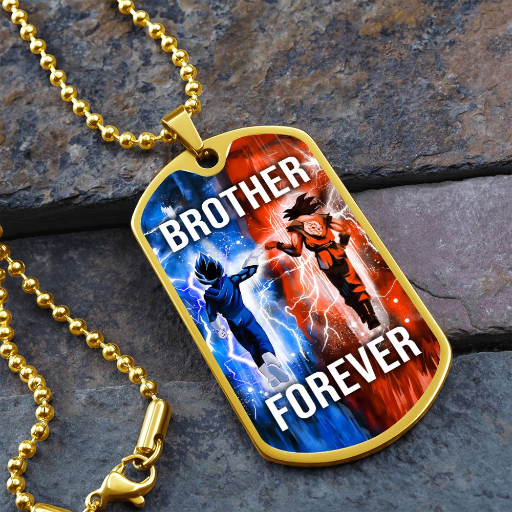 Dragon Ball - Brother Forever - Goku - Vegeta - Military Ball Chain - Luxury Dog Tag