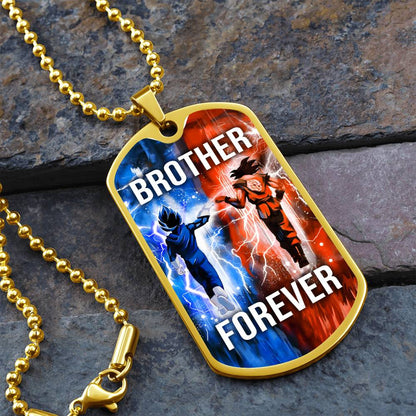Dragon Ball - Brother Forever - Goku - Vegeta - Military Ball Chain - Luxury Dog Tag
