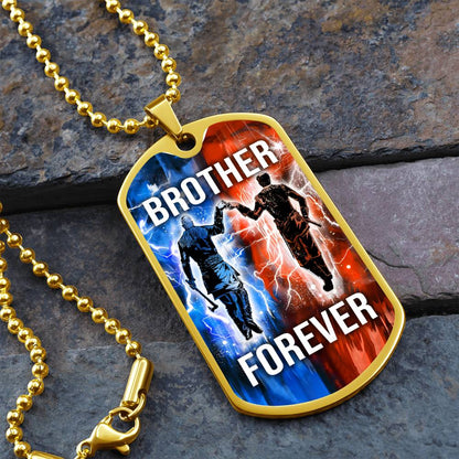 Viking - Brother Forever - Ragnar Lothbrok - Floki - Military Ball Chain - Luxury Dog Tag