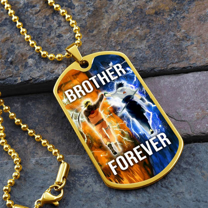 Naruto - Brother Forever - Uzumaki Naruto  - Uchiha Sasuke  - Military Ball Chain - Luxury Dog Tag