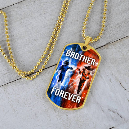 Dragon Ball - Brother Forever - Goku - Vegeta - Military Ball Chain - Luxury Dog Tag
