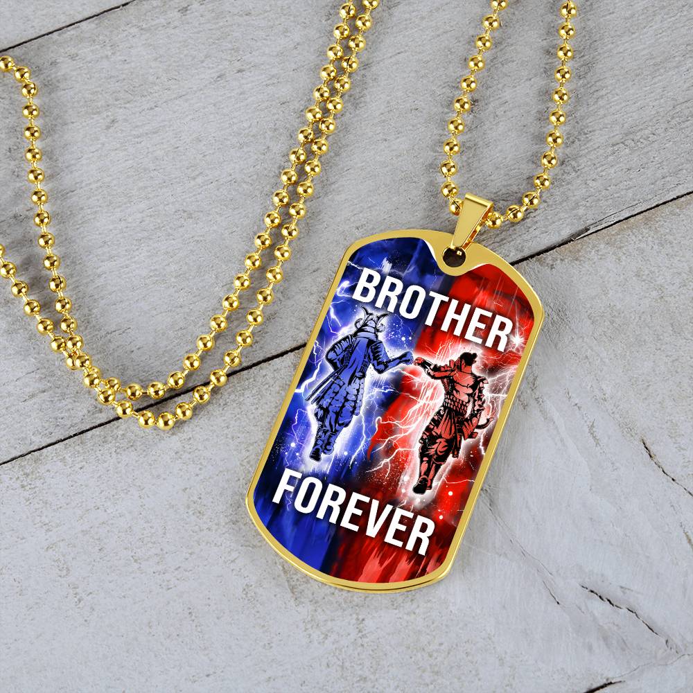 Samurai - Brother Forever - Bushido - Katana - Ronin - Miyamoto Musashi - Military Ball Chain - Luxury Dog Tag