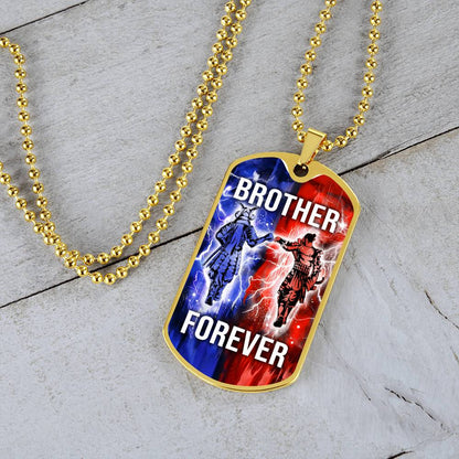Samurai - Brother Forever - Bushido - Katana - Ronin - Miyamoto Musashi - Military Ball Chain - Luxury Dog Tag